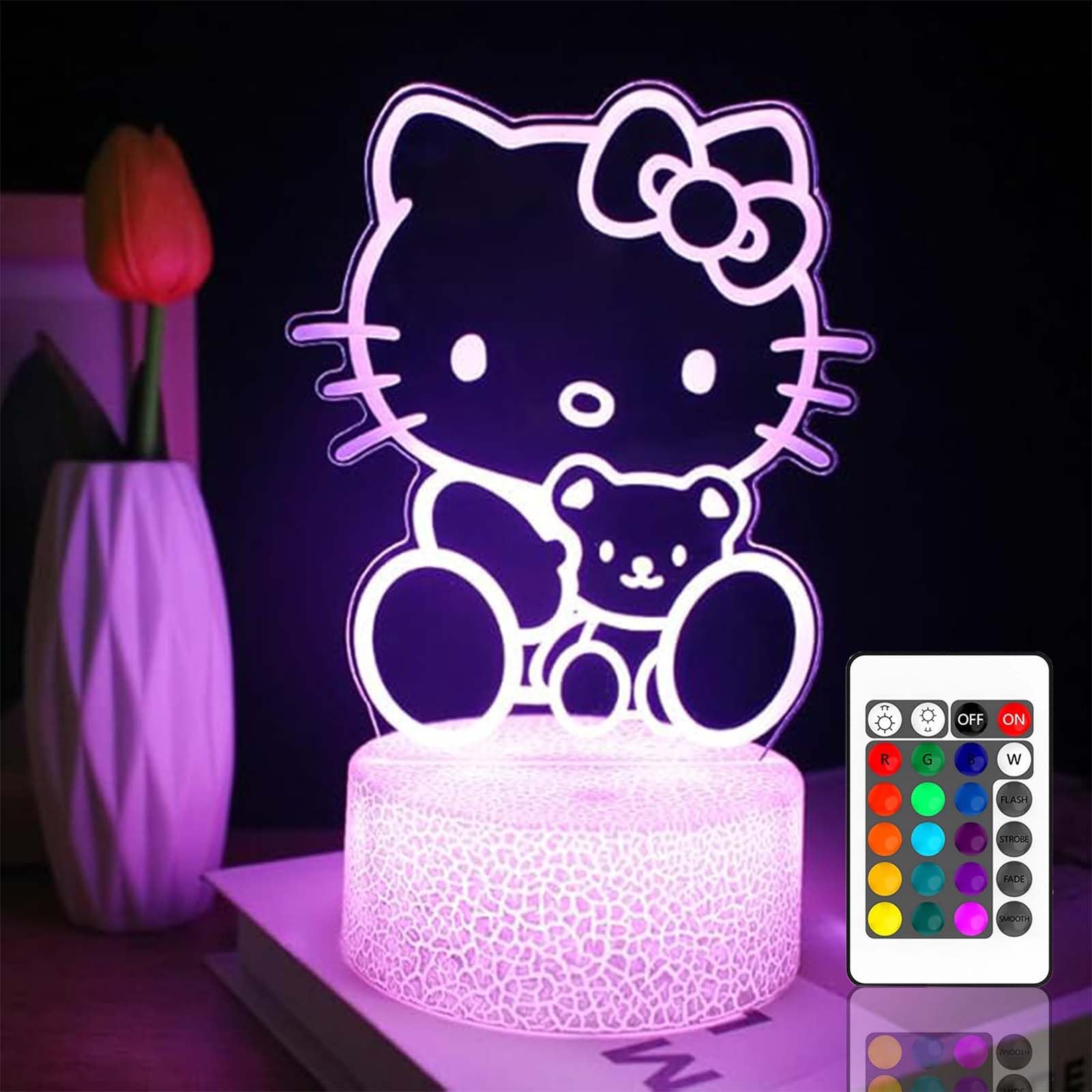 TSKVT Kitty Night Light - Anime Cat 16 Colors Changing Decorative